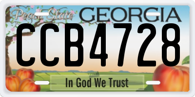 GA license plate CCB4728