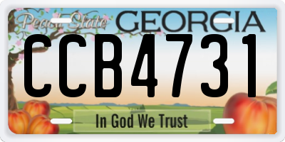 GA license plate CCB4731