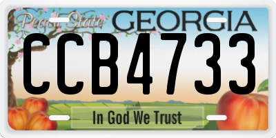 GA license plate CCB4733