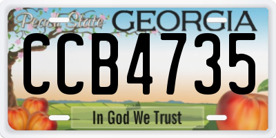 GA license plate CCB4735
