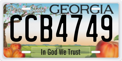 GA license plate CCB4749