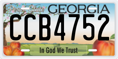 GA license plate CCB4752