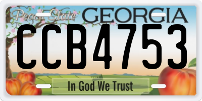 GA license plate CCB4753