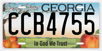GA license plate CCB4755