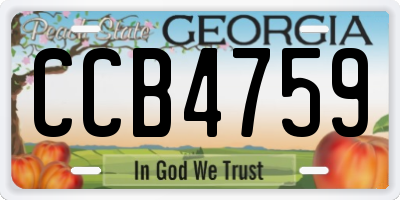 GA license plate CCB4759
