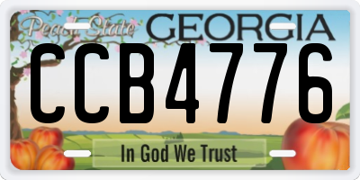 GA license plate CCB4776