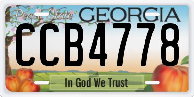 GA license plate CCB4778