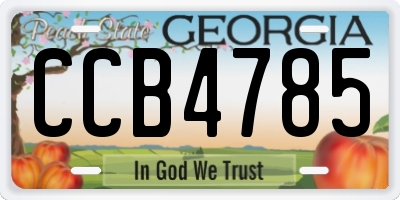 GA license plate CCB4785