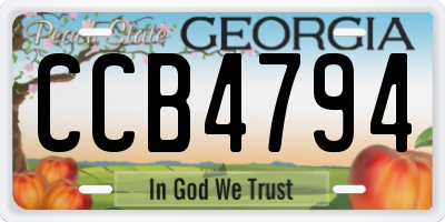 GA license plate CCB4794