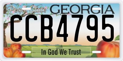 GA license plate CCB4795