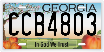 GA license plate CCB4803