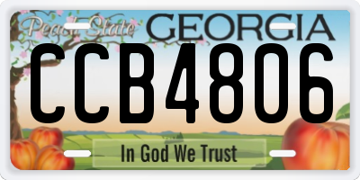GA license plate CCB4806