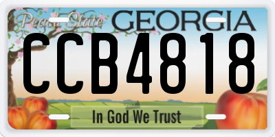 GA license plate CCB4818