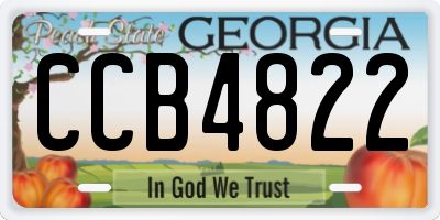 GA license plate CCB4822