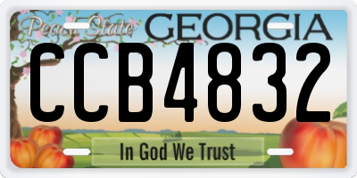 GA license plate CCB4832