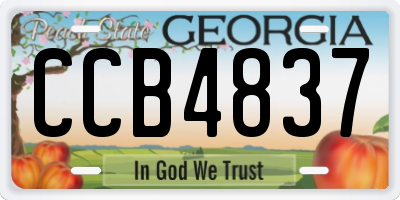 GA license plate CCB4837