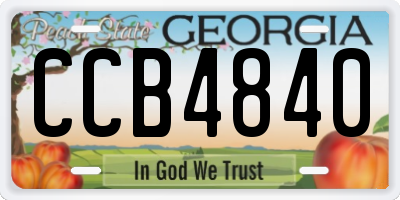 GA license plate CCB4840