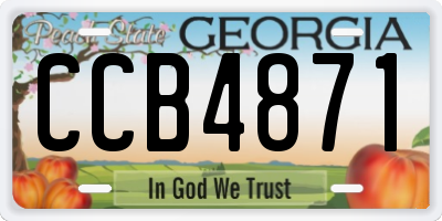 GA license plate CCB4871