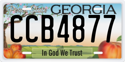 GA license plate CCB4877