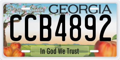 GA license plate CCB4892
