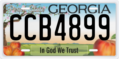 GA license plate CCB4899