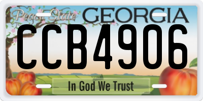 GA license plate CCB4906
