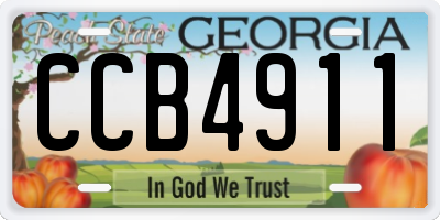 GA license plate CCB4911
