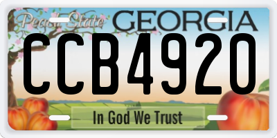 GA license plate CCB4920