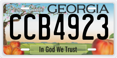 GA license plate CCB4923