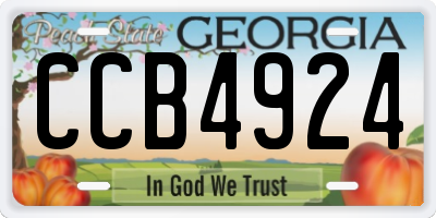 GA license plate CCB4924