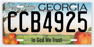 GA license plate CCB4925