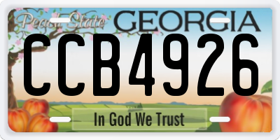 GA license plate CCB4926