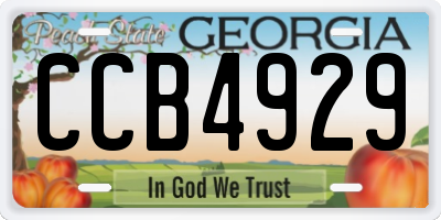 GA license plate CCB4929