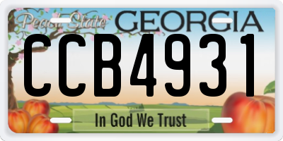 GA license plate CCB4931