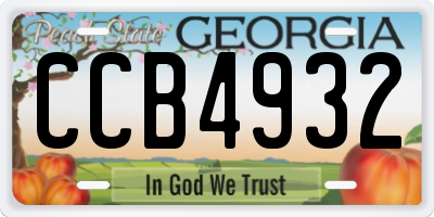 GA license plate CCB4932