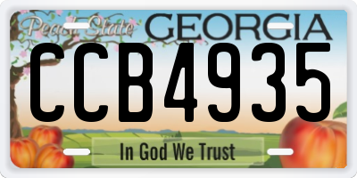 GA license plate CCB4935