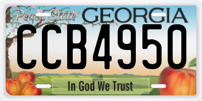 GA license plate CCB4950