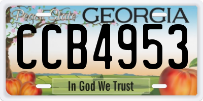 GA license plate CCB4953
