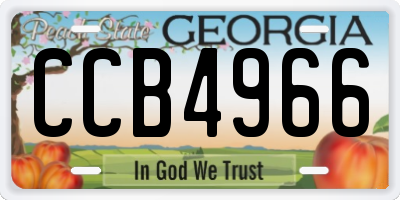 GA license plate CCB4966