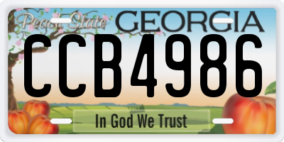 GA license plate CCB4986