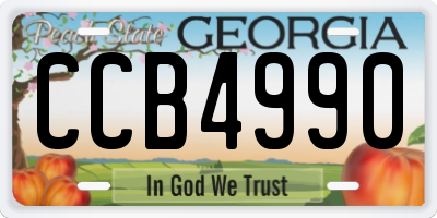 GA license plate CCB4990