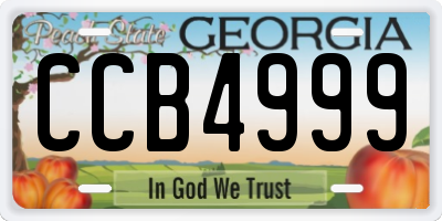 GA license plate CCB4999