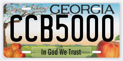 GA license plate CCB5000