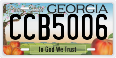 GA license plate CCB5006