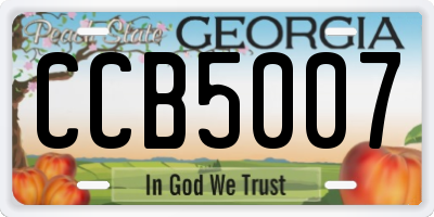 GA license plate CCB5007