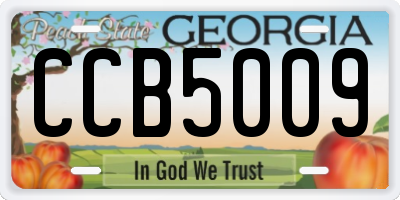 GA license plate CCB5009