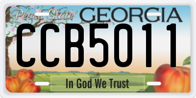 GA license plate CCB5011