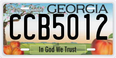 GA license plate CCB5012