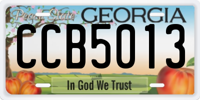 GA license plate CCB5013
