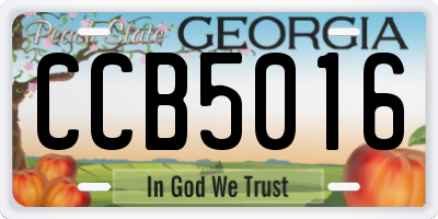 GA license plate CCB5016